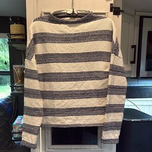 Eri+Ali Striped Black and White womens Sweater medium found at Anthropologie